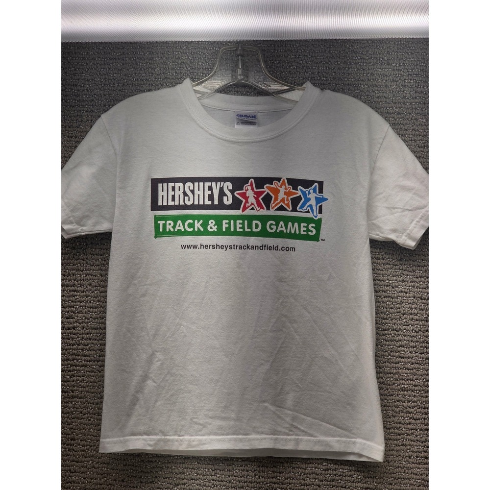 Gildan Kids Hershey's Track & Field Games White Graphic T-Shirt Youth Small S